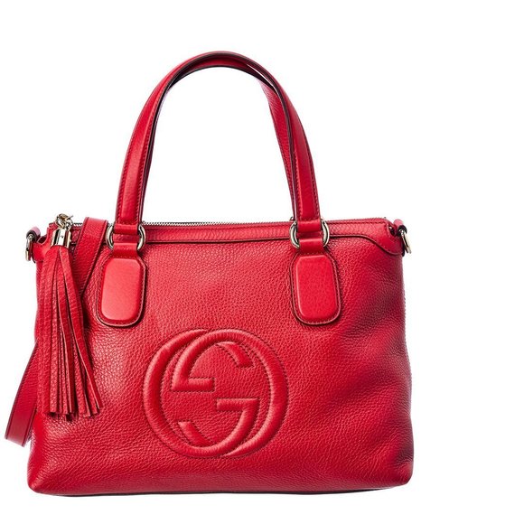 Gucci Handbags - Gucci Red Leather Soho Tote (Authentic Pre-Owned)